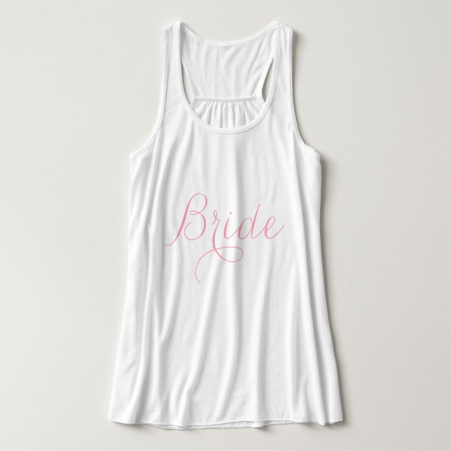 Rosa fin skript brud linne med racerback  (Design framsida)