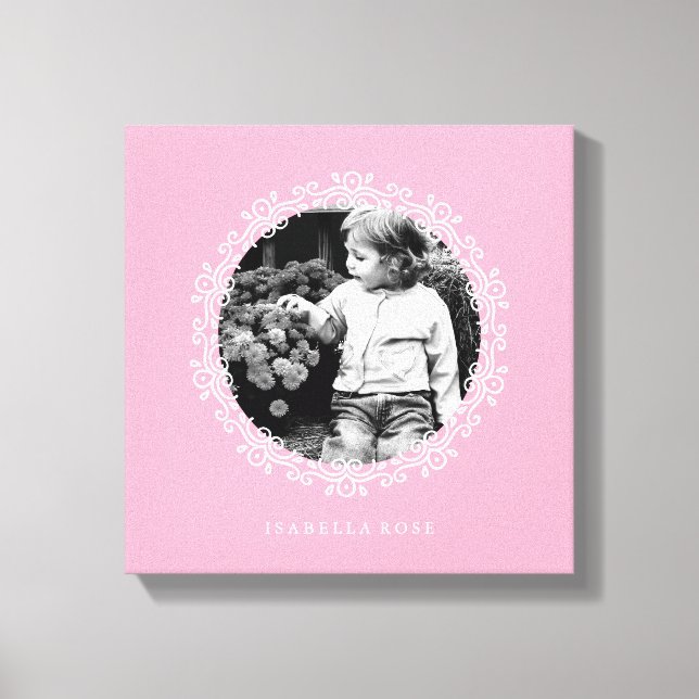 Rosa Finare Decorative Ram Photo Canvastryck (Framsida)
