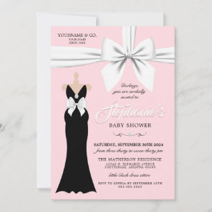 Rosa Finare Elegant Mode Tiffany Baby Shower Inbjudningar
