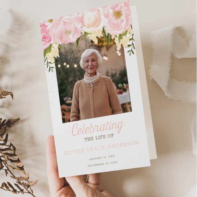 Rosa Firande i Life Folded Funeral Program (Skapare uppladdad)