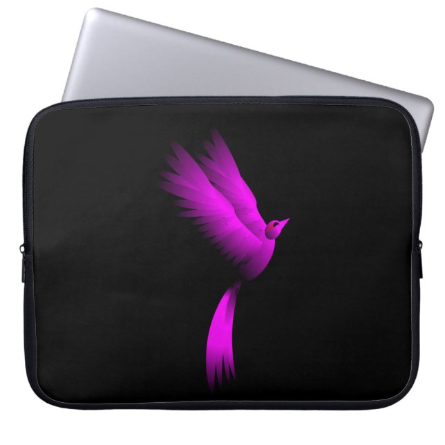 Rosa Fire Bird Laptop Fodral (Framsidan)