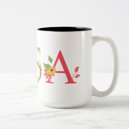 ROSA First Namn Elegant Embroired Två-Tonad Mugg