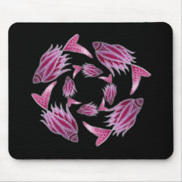 Rosa Fish Circling Mousepad Musmatta