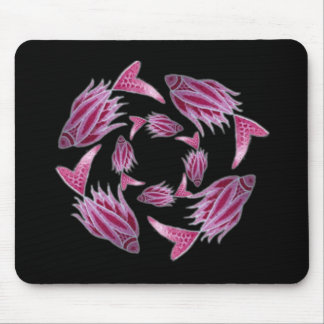 Rosa Fish Circling Mousepad Musmatta