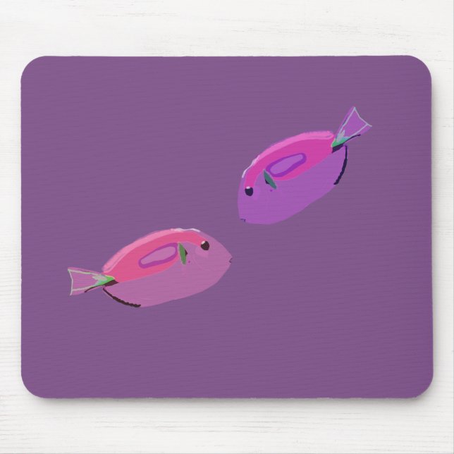 Rosa Fishe l Fish Lila Mousepad Musmatta (Framsidan)