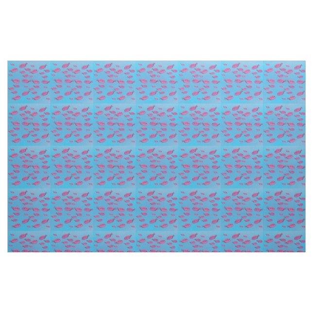 Rosa Fishes Fabric Tyg (Fat Quarter)