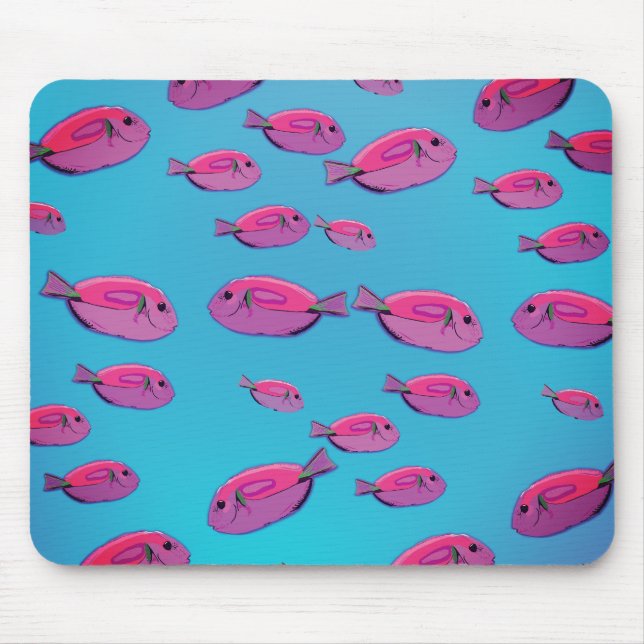Rosa Fishes Mousepad Musmatta (Framsidan)