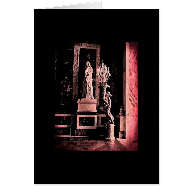 Rosa Fisheye Versailles Statue Hälsningskort (Framsidan)