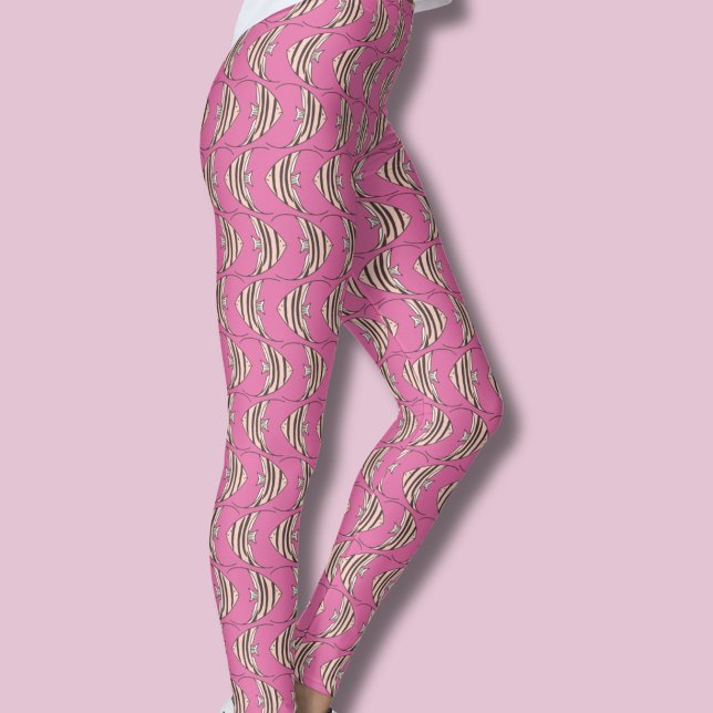 Rosa fisk mönster leggings (Fish Angel Fish patterned leggings)
