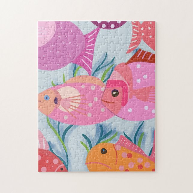 Rosa fisk pussel (Vertikal)