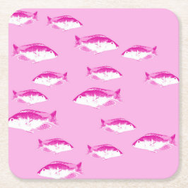 Rosa fisk underlägg papper kvadrat