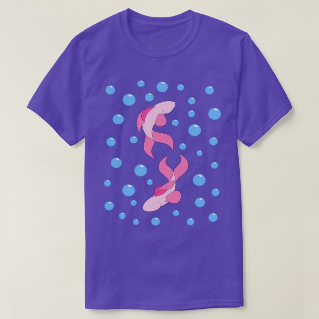 Rosa fiskar och bubblor t shirt (Design framsida)