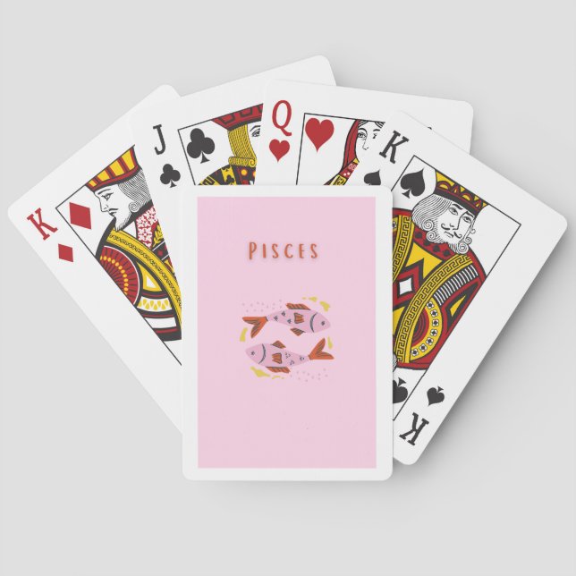 Rosa Fiskarna, stjärntecken, stjärnbildstryck Casinokort (Baksidan)