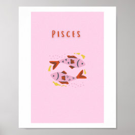 Rosa Fiskarna, stjärntecken, stjärnbildstryck Poster