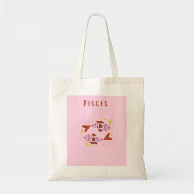 Rosa Fiskarna, stjärntecken, stjärnbildstryck Tygkasse (Framsidan)