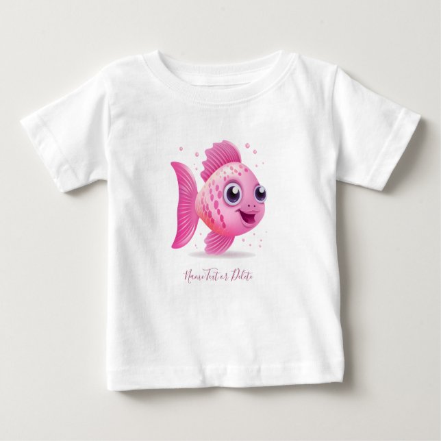 Rosa fiskbaby-t-shirt t shirt (Framsida)
