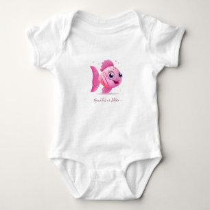Rosa fiskbabybodysuit t shirt