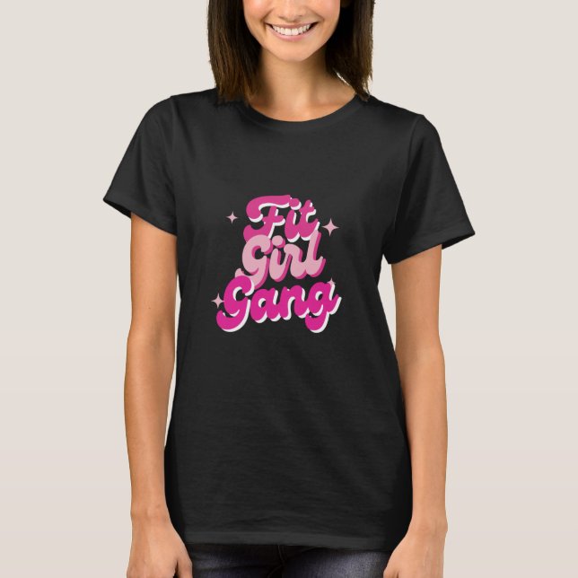 Rosa Fit Girl Gang T (ingen logotyp) Shirt (Framsida)
