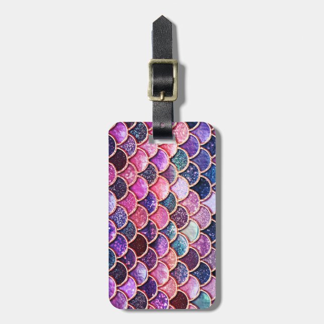 Rosa fjäll för sjöjungfru för bagagebricka (Vertikal Framsida)