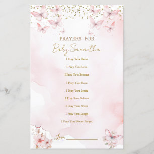 Rosa fjäril baby shower böner för bebis spel