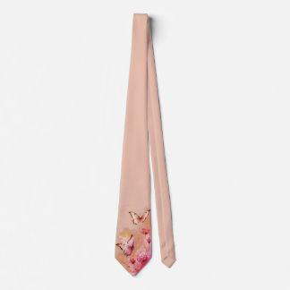 Rosa fjäril & blommig slips