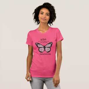 Rosa fjäril EDS-medvetenhet t-shirt