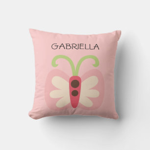 Rosa fjäril med namn kudde