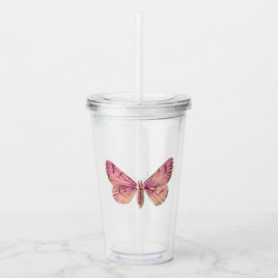Rosa fjäril take away mugg