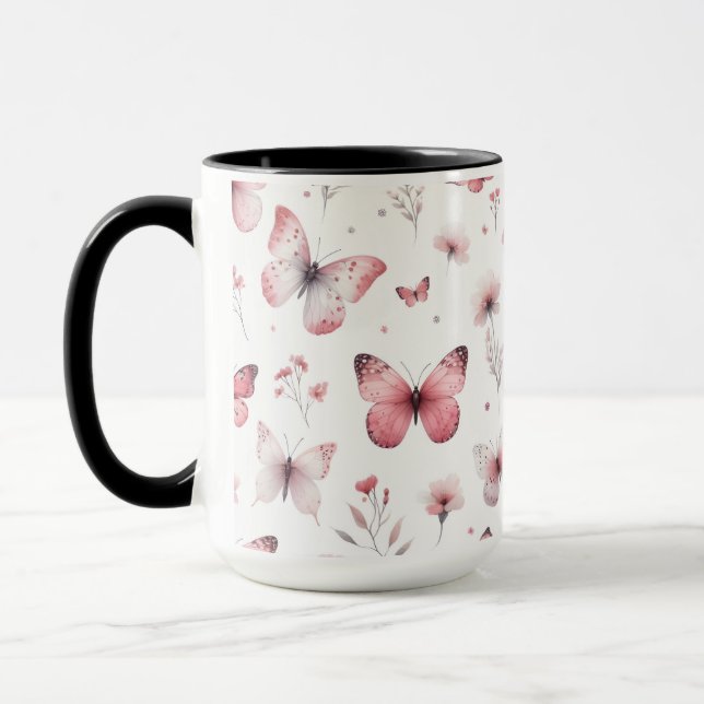 Rosa fjärilar mugg (Vänster)