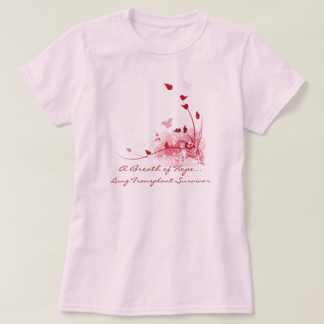 Rosa fjärilar - skjorta för t-shirt (Design framsida)