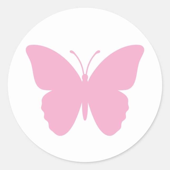 Rosa fjärilsdesign runt klistermärke (Framsida)