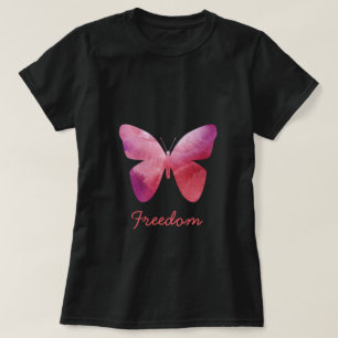 Rosa-fjärilsfrihet vismisk t shirt