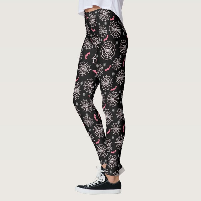 Rosa fladdermöss och spindelnät leggings (Vänster)