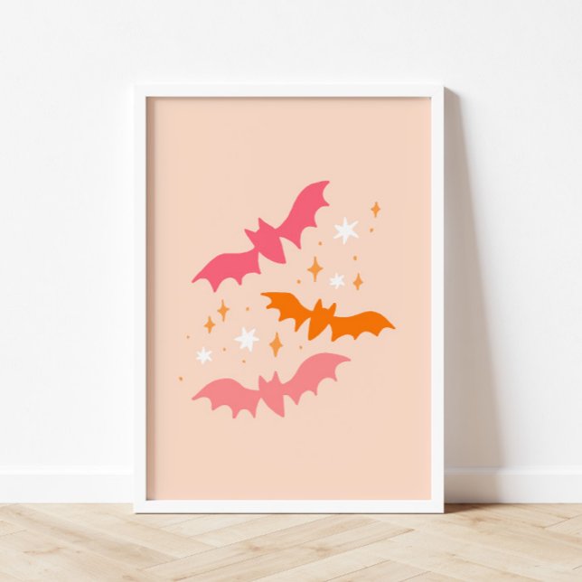 Rosa Fladdermus Halloween Poster (Skapare uppladdad)