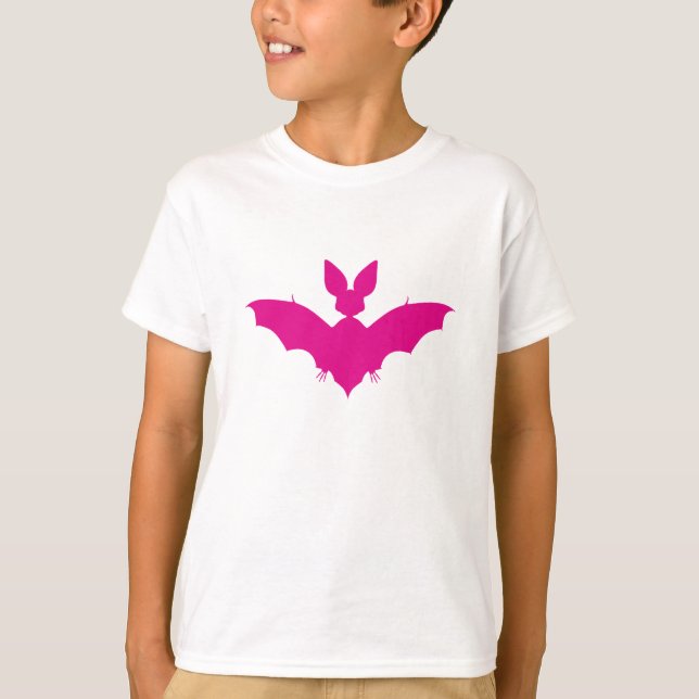 Rosa fladdermus spöklik söt gotisk t-shirt (Framsida)