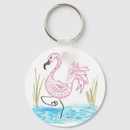 Rosa Flamingo #13 av EelKat Wendy C Allen Nyckelring