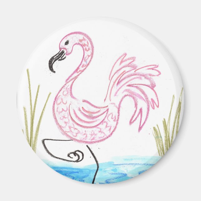 Rosa Flamingo #13 Magnet (Framsidan)