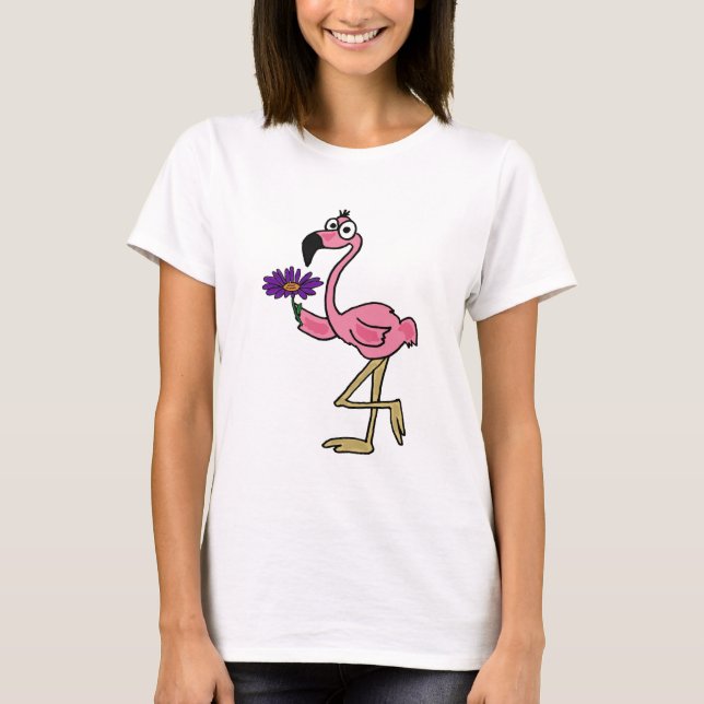 Rosa Flamingo AB med en purpurfärgad daisyT-tröja T-shirt (Framsida)