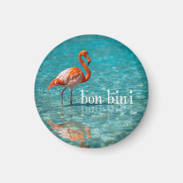 Rosa flamingo abc-öar magnet