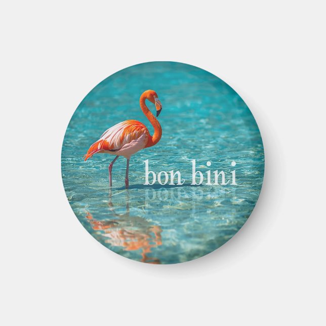 Rosa flamingo abc-öar magnet (Framsidan)