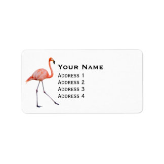 Rosa Flamingo Adressetikett