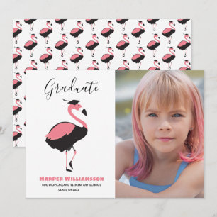 Rosa Flamingo Animal Photo Studenten annons Inbjudningar