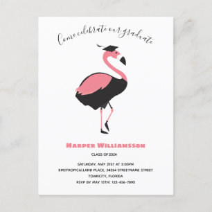 Rosa Flamingo Animal Studenten Inbjudan Vykort