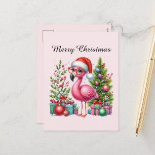 rosa flamingo anpassade God jul Helg Vykort