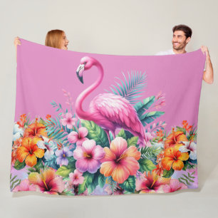 Rosa Flamingo Anpassningsbar Ull Warm Mysigt Blank Fleecefilt