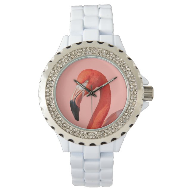 Rosa Flamingo Ansikte Womans Watch Armbandsur (Framsida)