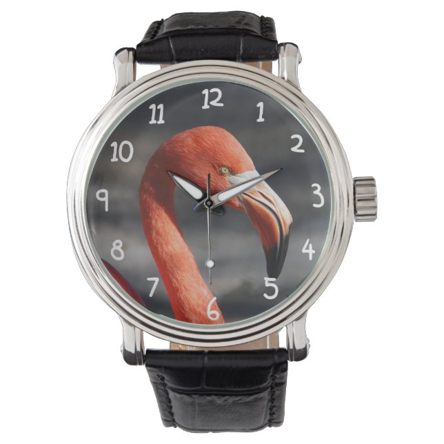 Rosa Flamingo Armbandsur (Framsida)