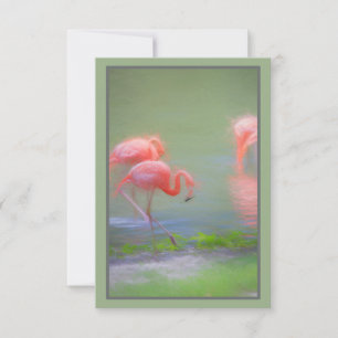 Rosa Flamingo Artistic Blank Notecard Kort