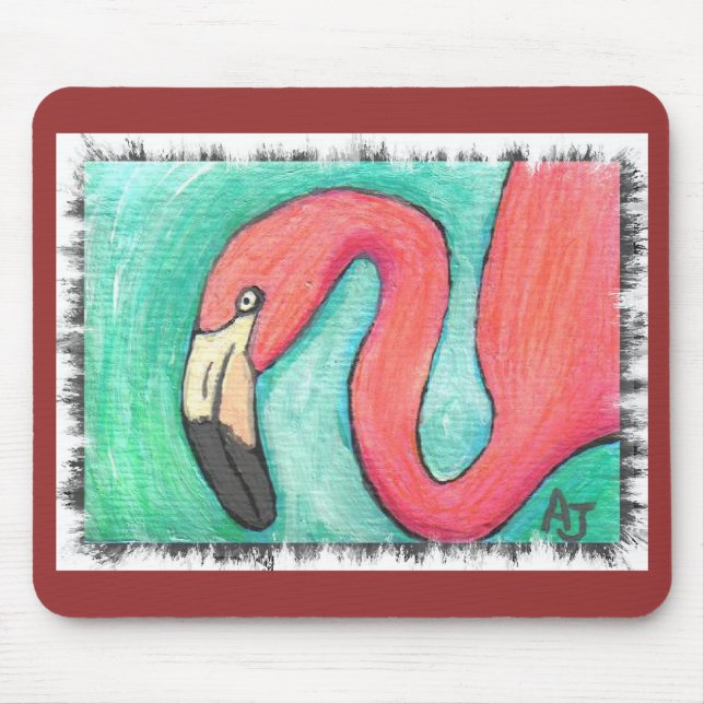 Rosa Flamingo - artsy mousepad Musmatta (Framsidan)