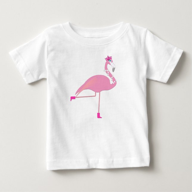 Rosa Flamingo - Baby Bra Jersey T-Shirt  (Framsida)